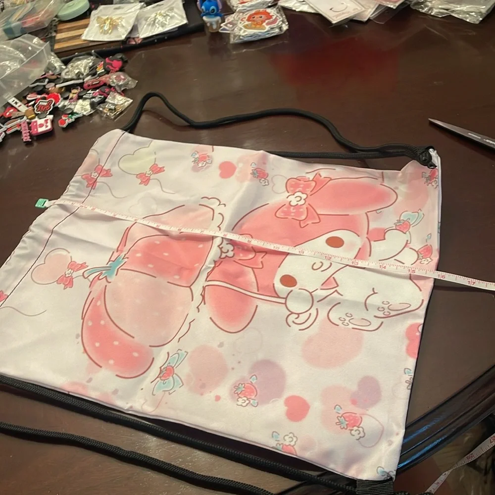Cute Pink My Melody Drawstring Bag with Character Design new hello Kitty